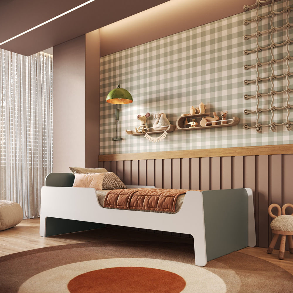 Cama Infantil Solteiro Em Mdf Mick Mobikasa E Colchão Gazin