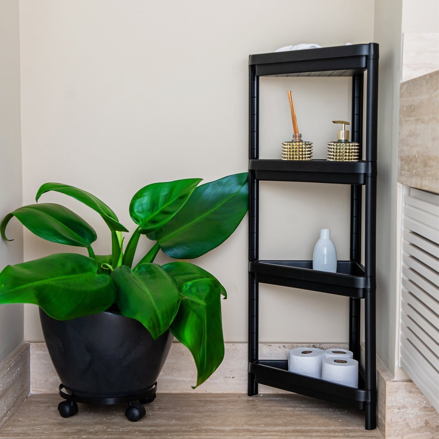 Estante Organizadora Geo Canto 4 Prateleiras Preto