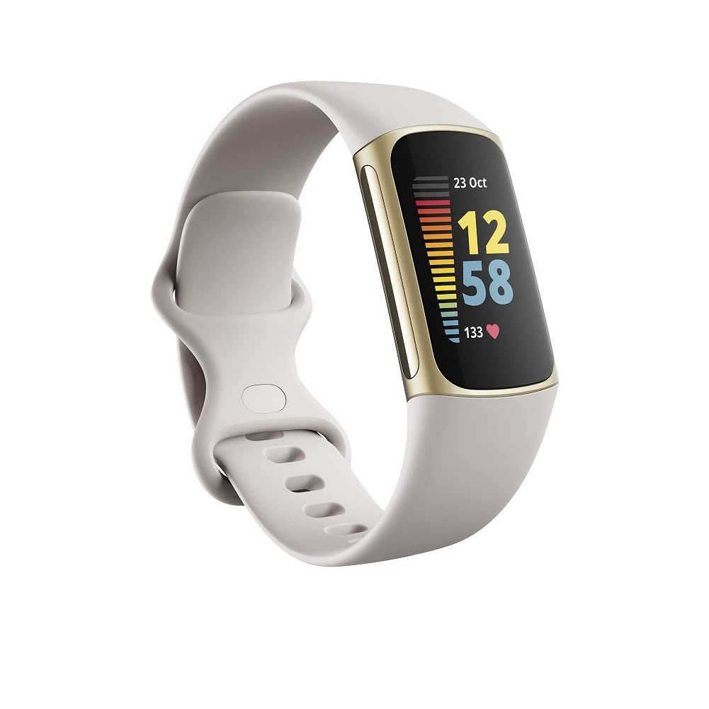 Rastreador De Fitness Fitbit Charge 5 Advanced Health Lunar White