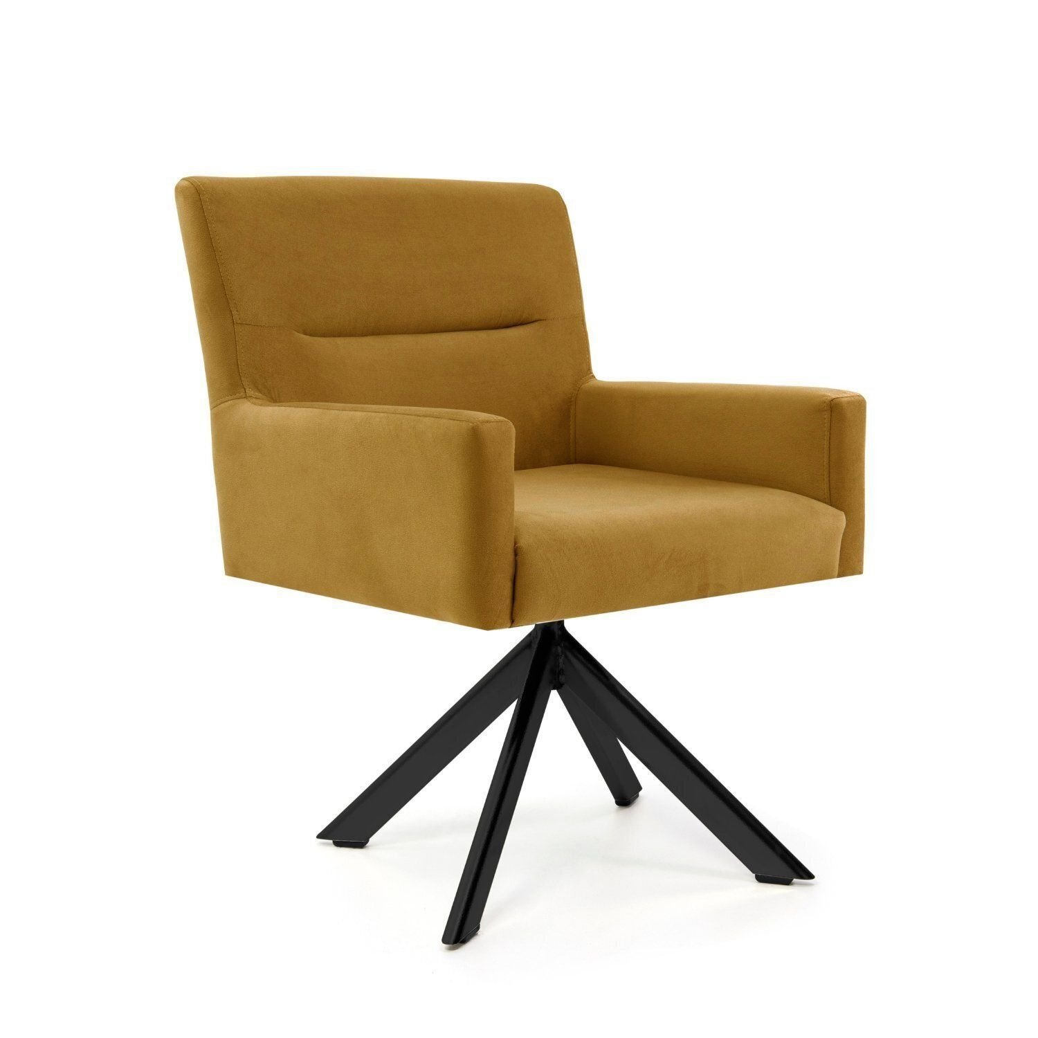 Poltrona Para Sala De Estar Veludo Giratória Angel Ouro