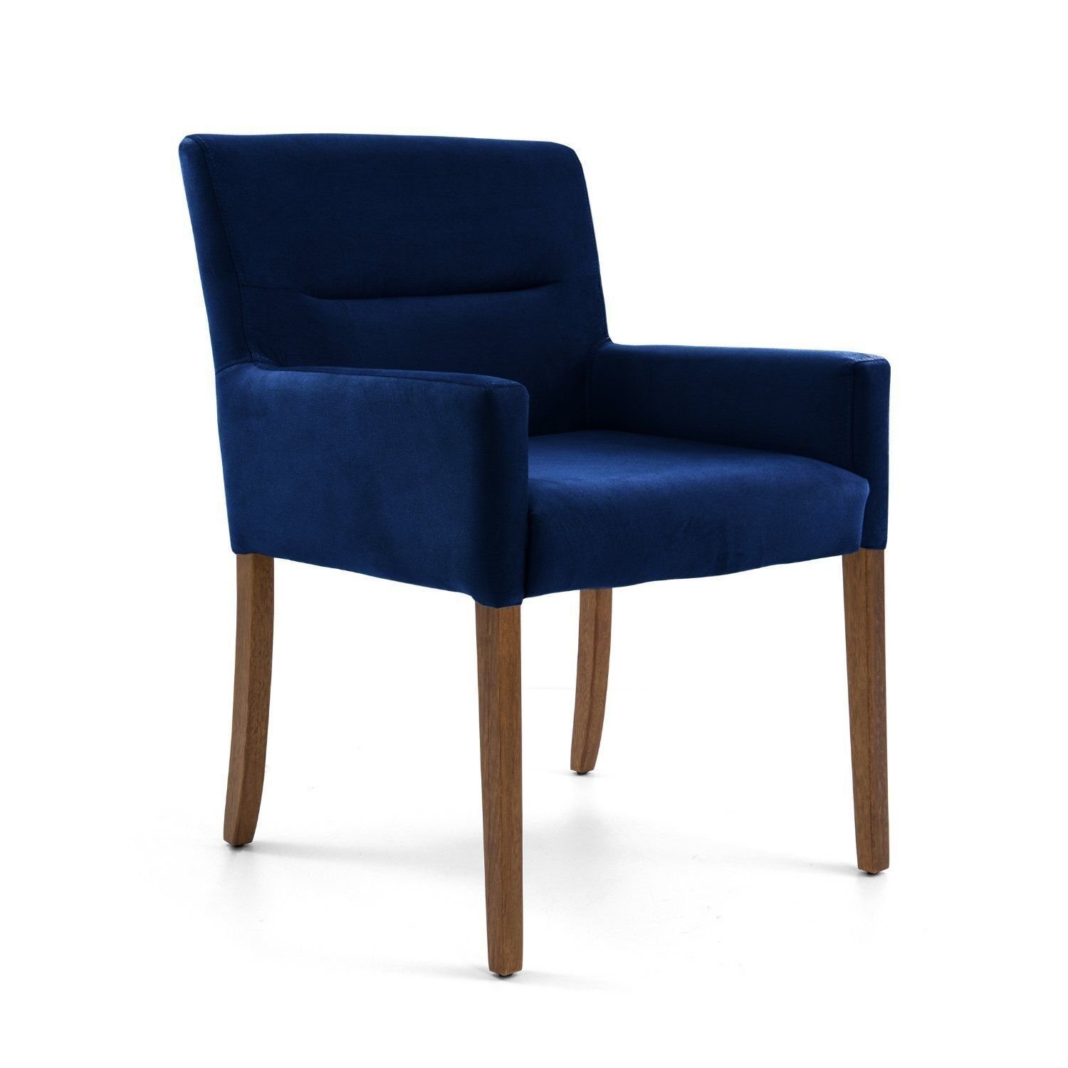 Poltrona Para Sala De Estar Veludo Pés Madeira Angel Royal