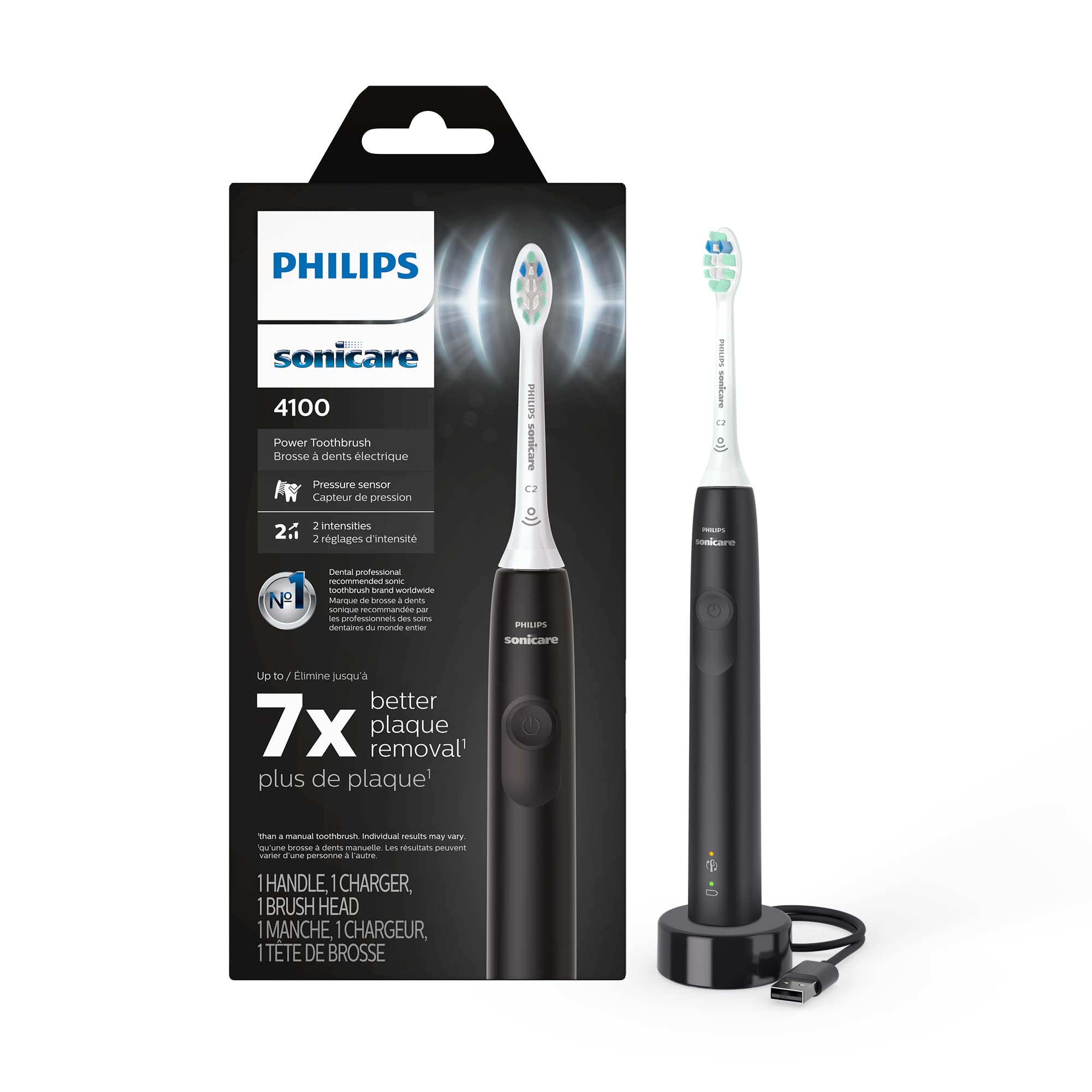 Escova De Dentes Elétrica Philips Sonicare 4100 Hx3681/24 Preta