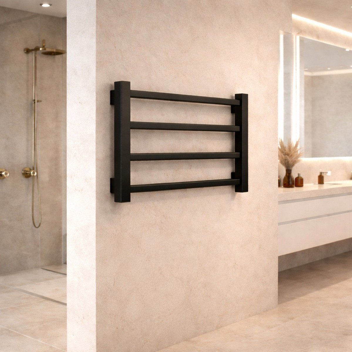 Toalheiro Aquecido Square Clean Bivolt E Bilateral Thermo Dark Antracite