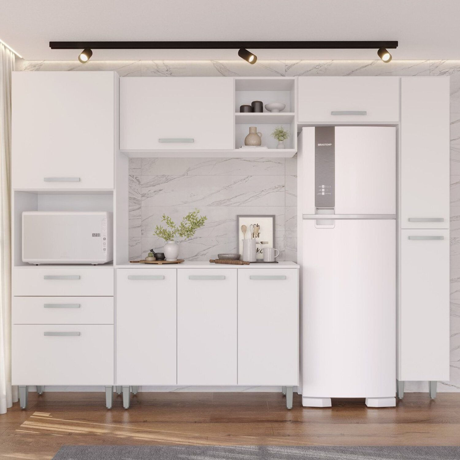 Cozinha Completa Modulada 205x265cm Íris Branco