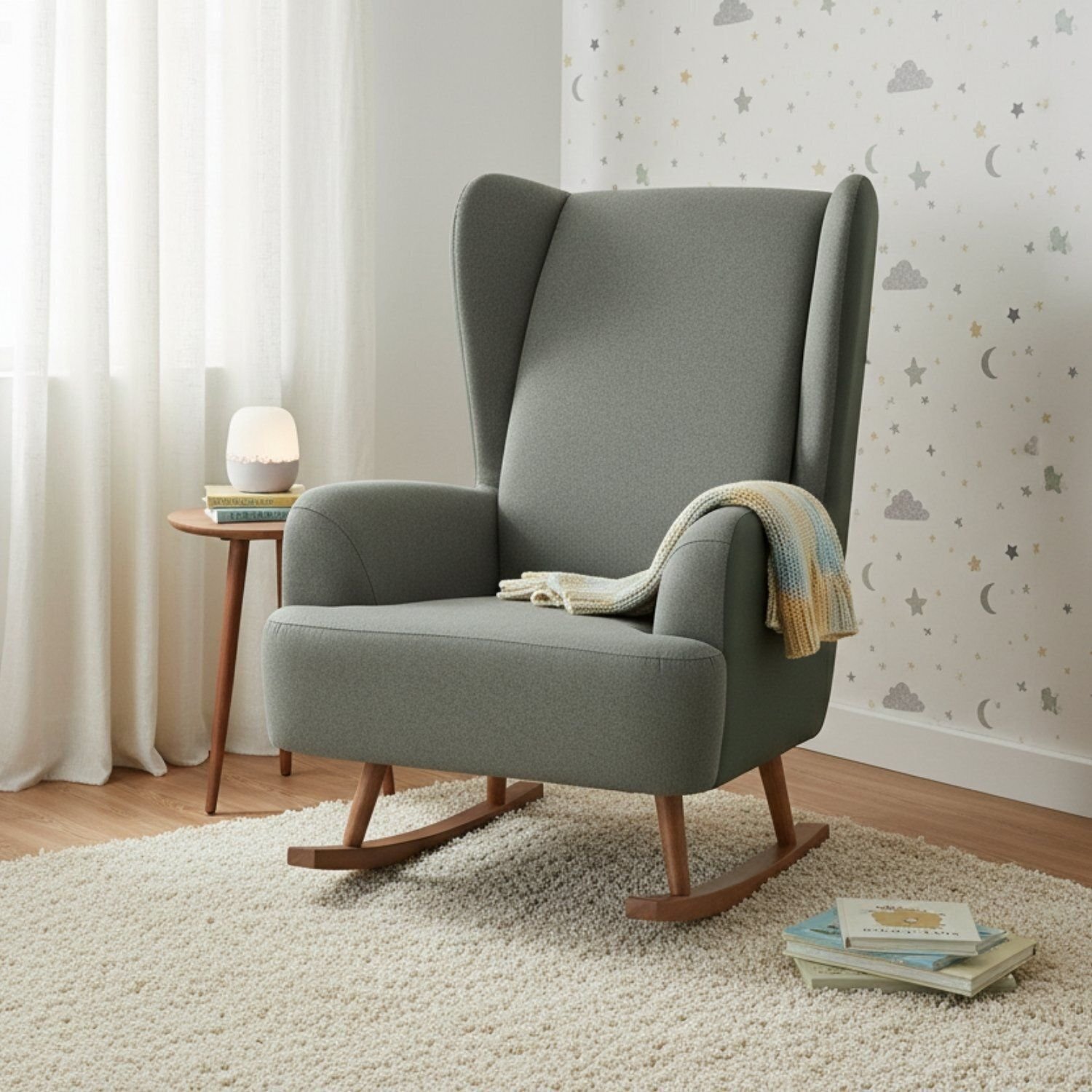 Poltrona De Amamentação Balanço Teodora Mescla / Verde