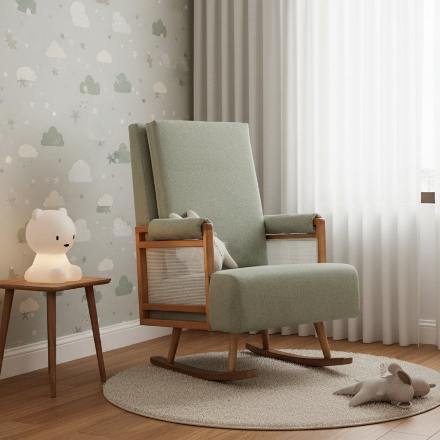 Poltrona De Amamentação Balanço Mila Verde