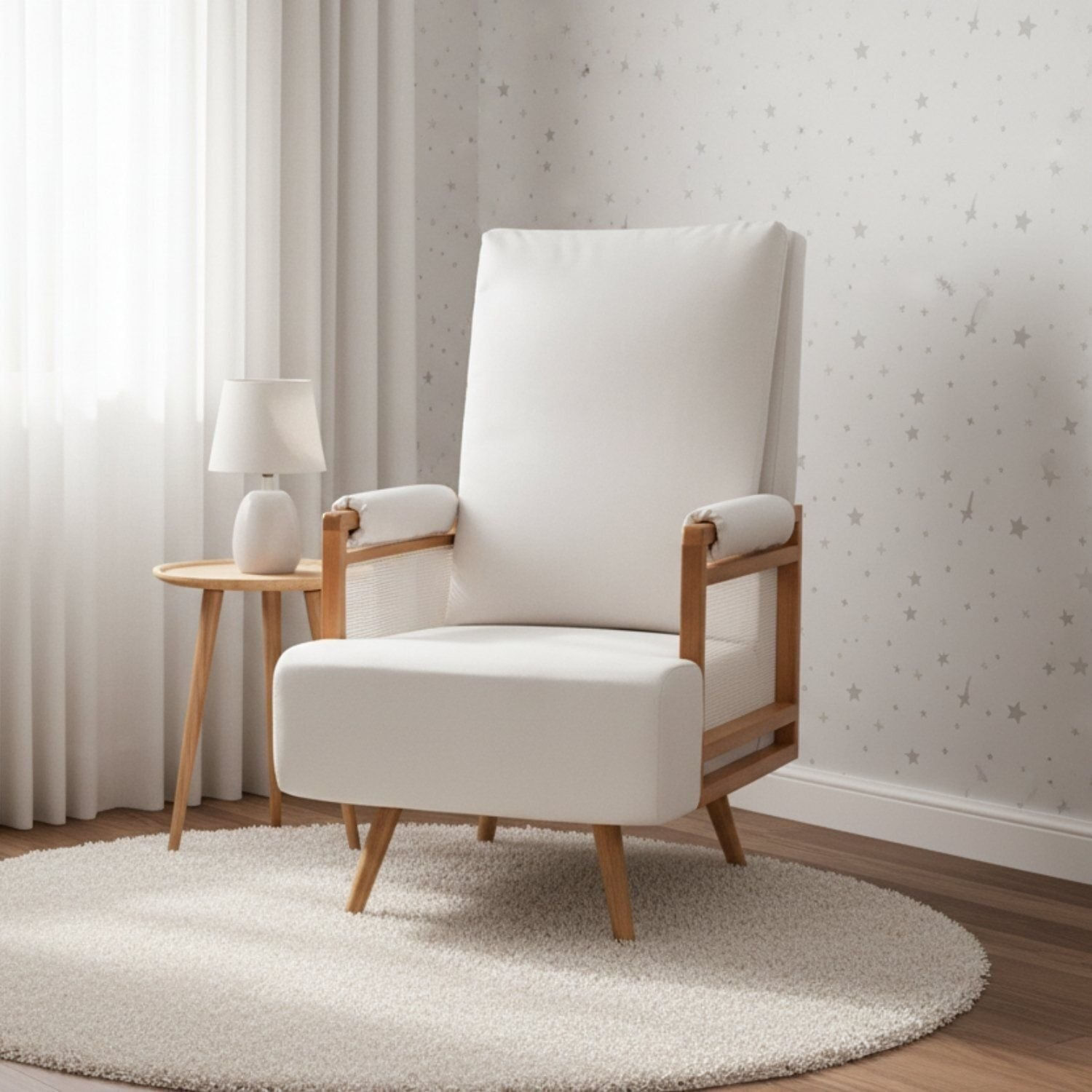 Poltrona De Amamentação Fixa Com 4 Pés Mila Off White