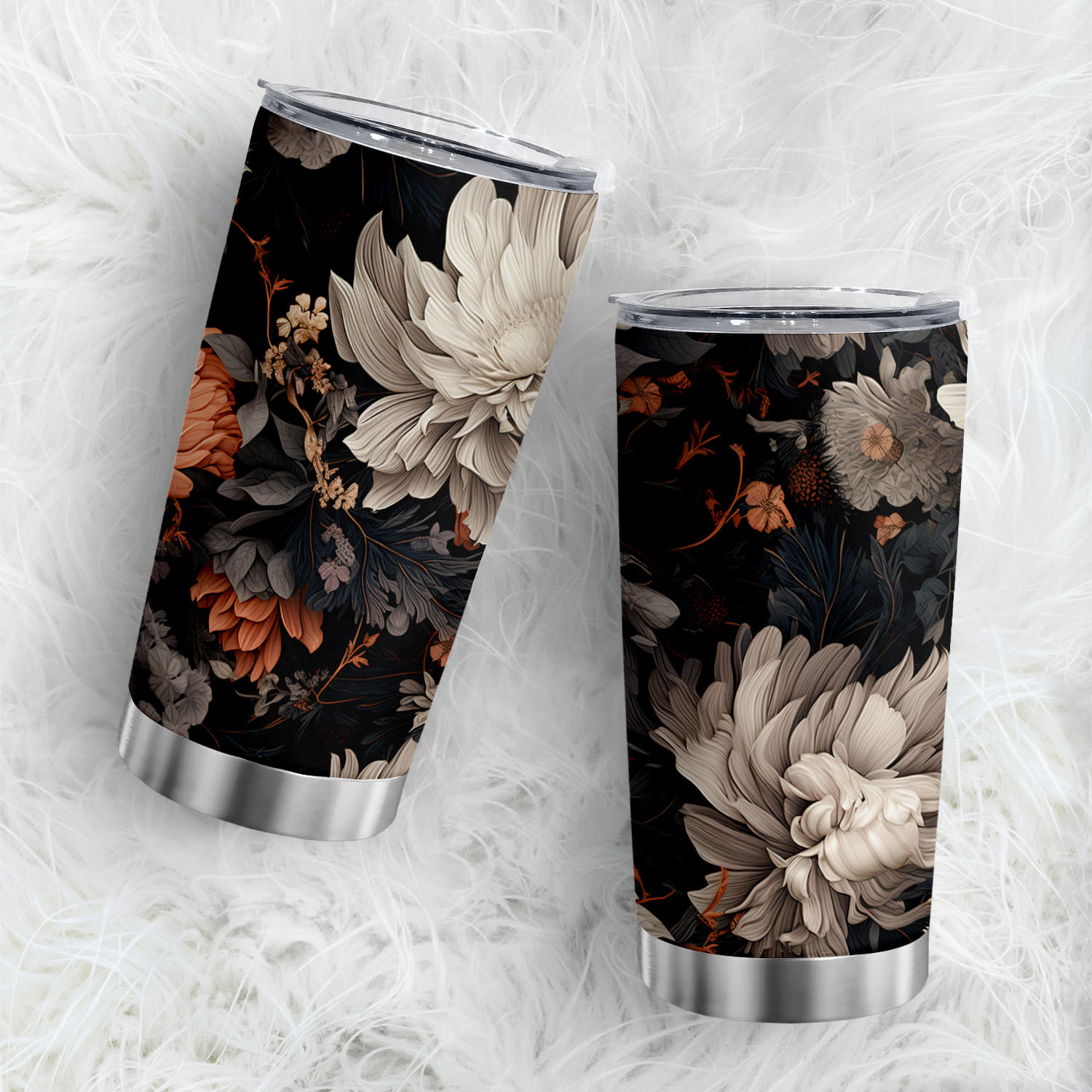 Caneca De Viagem Oasisdream Tumbler 600 Ml Com Estampa De Flores