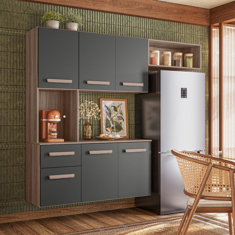 Cozinha Compacta Giulia Carvalho/chumbo Nicioli