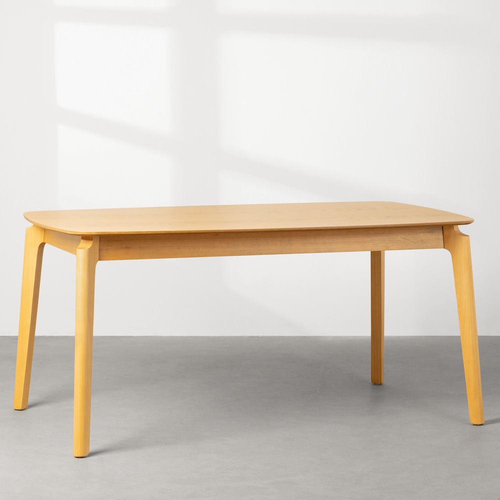 Mesa De Jantar Lalá Retangular Carvalho Americano - 1,35mx90cm