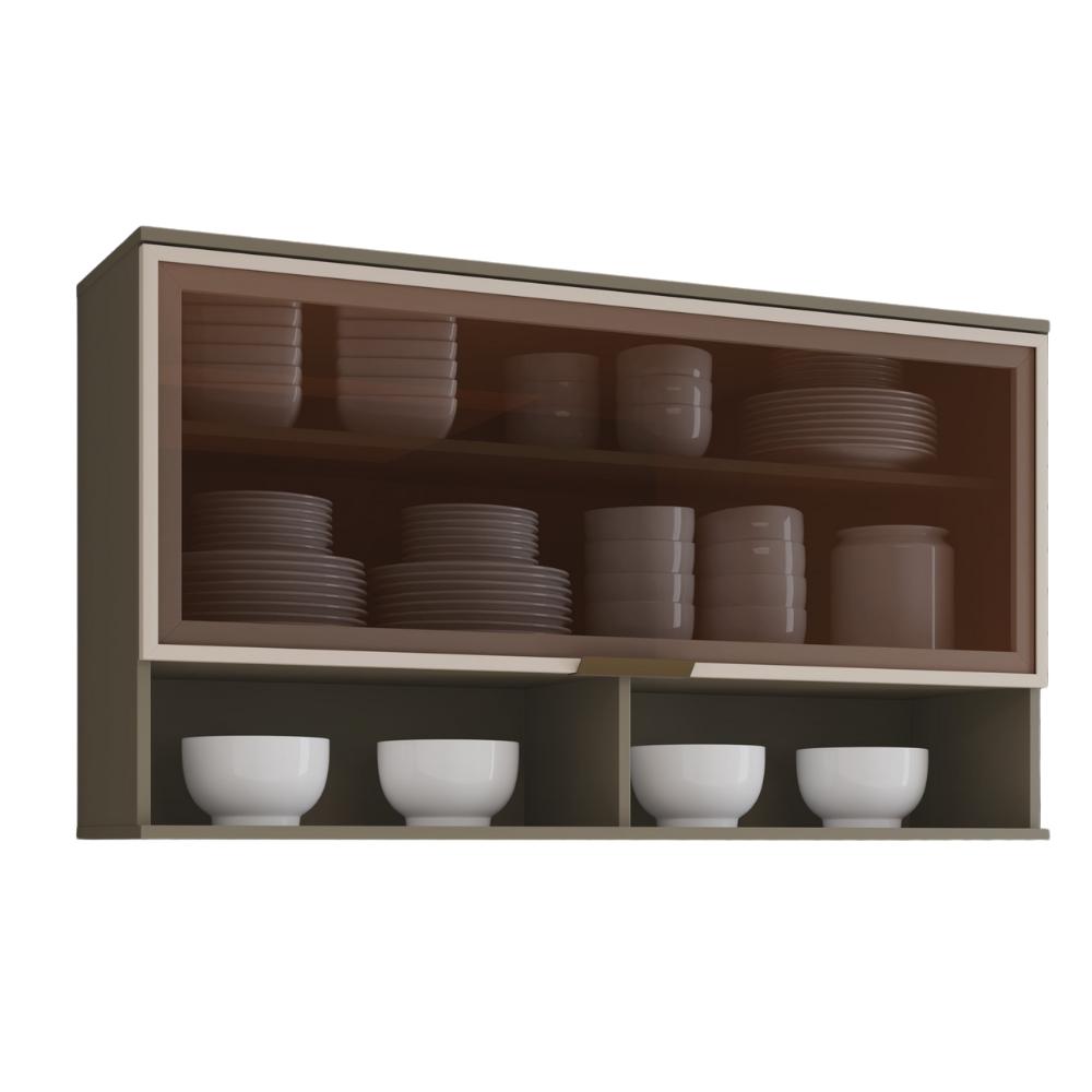 Armario Aereo 1 Porta Basculante 2 Nichos Mdf 120 Cm Connect C59 Duna Henn