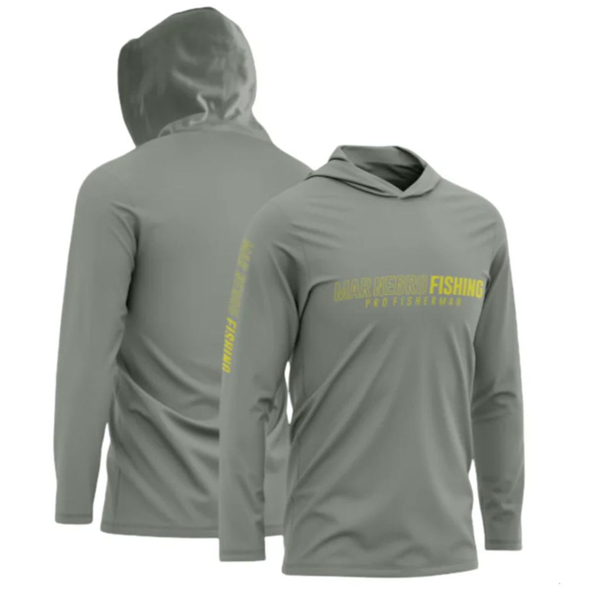 Camisa Masculina Mar Negro X-protection Uv50 Poliamida Capuz Cinza Claro