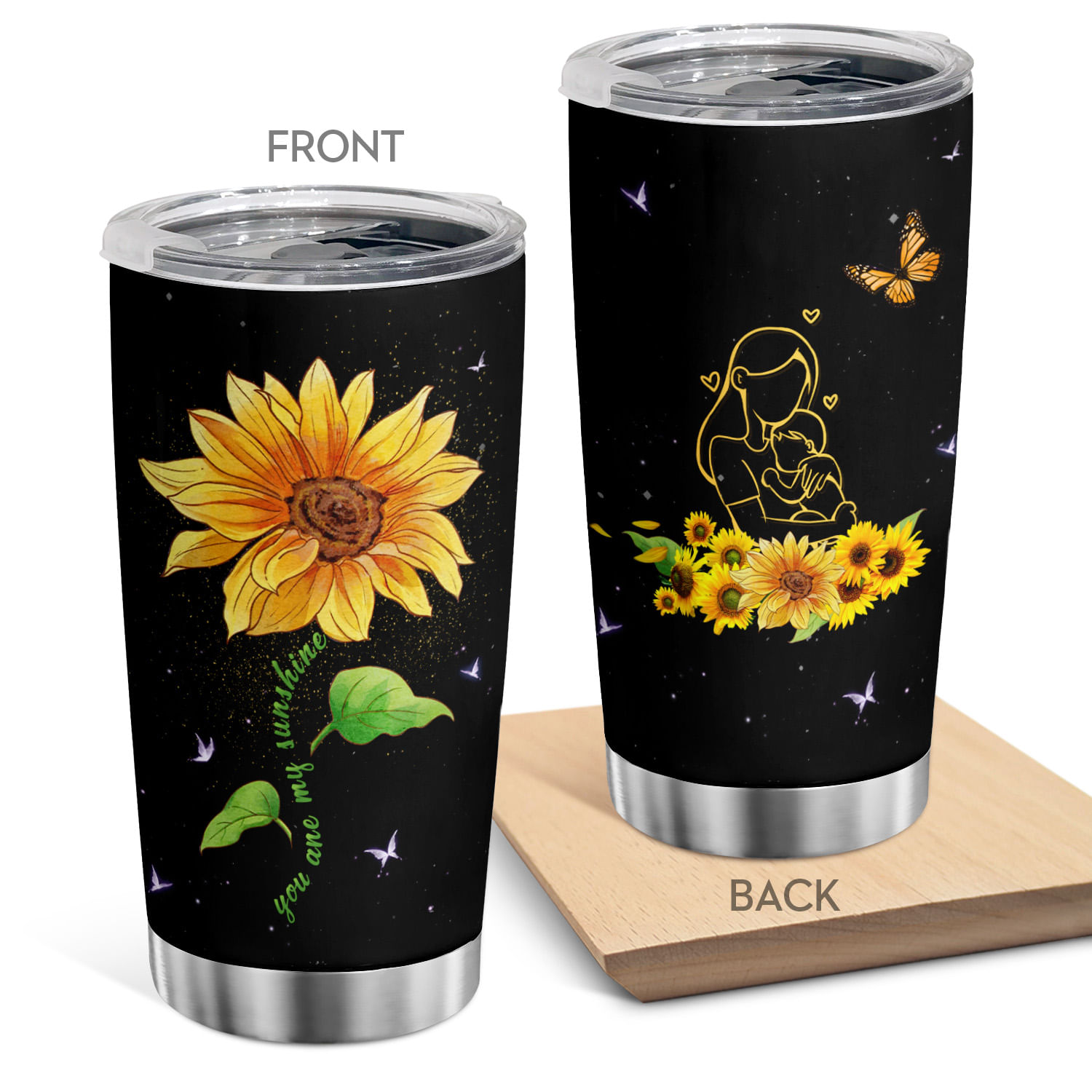 Caneca De Café Oasisdream Tumbler 600ml De Aço Inoxidável Com Estampa De Flores