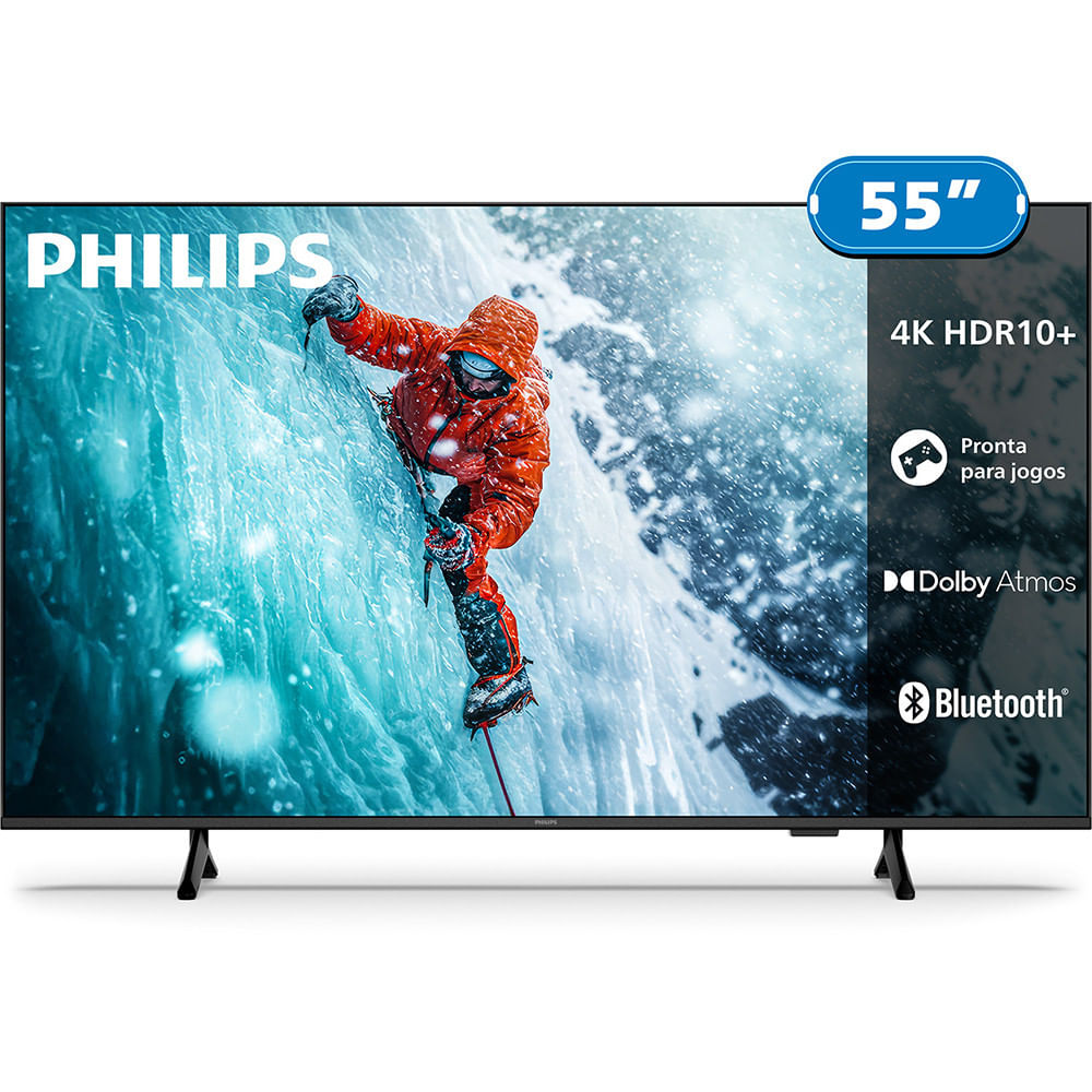 Smart Tv 55 Polegadas 4k Philips 55pug7300/78 Titan Os Pixel Precise Uhd Comando De Voz