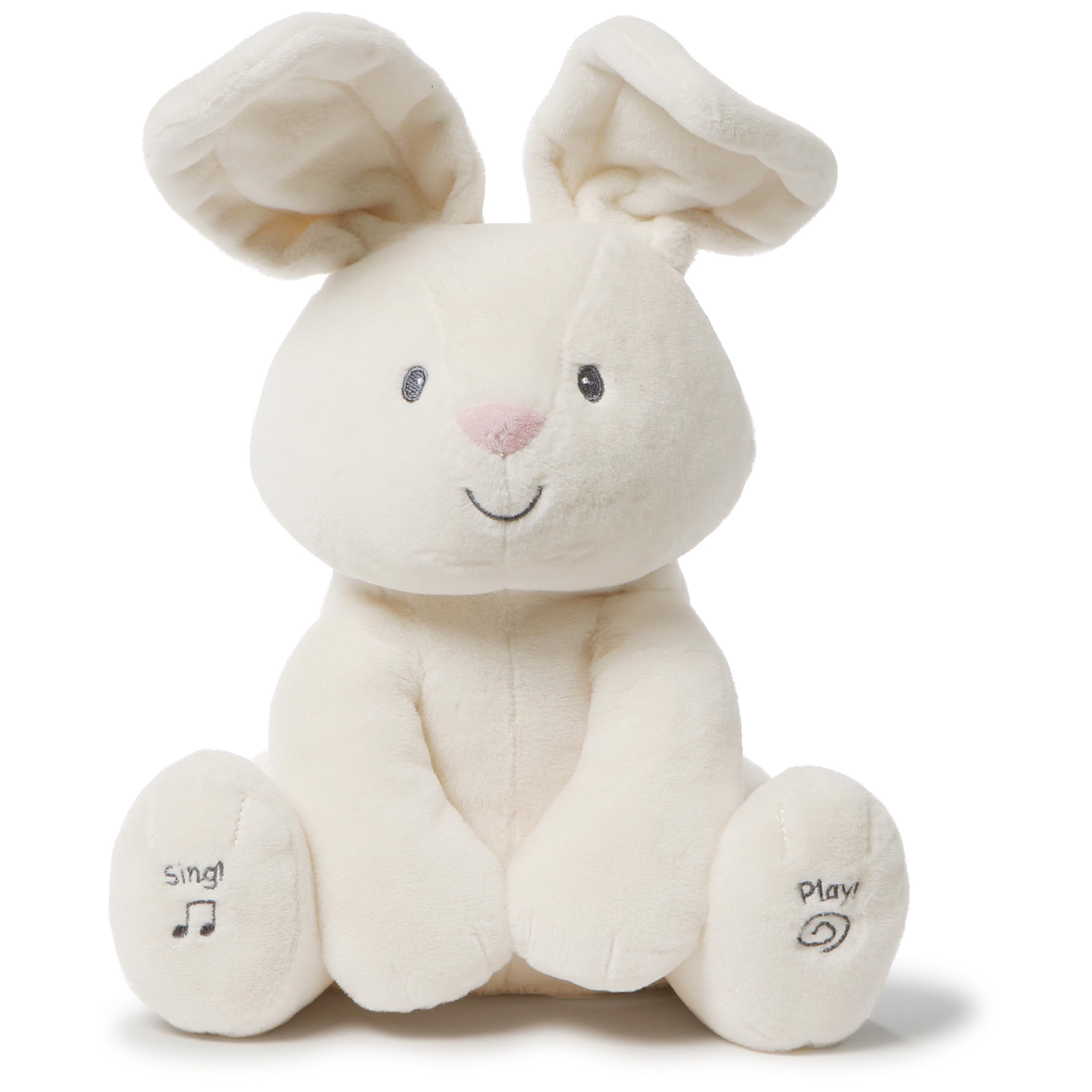 Brinquedo De Pelúcia Gund Baby Flora The Bunny Animated 30 Cm Cream