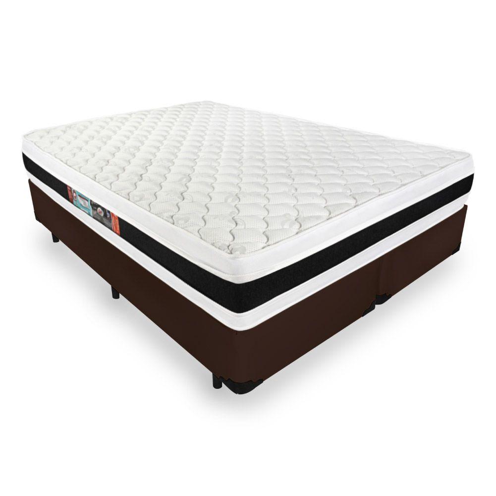 Cama Box Com Colchão De Espuma D45 Castor Black White Double Face Super King 193cm