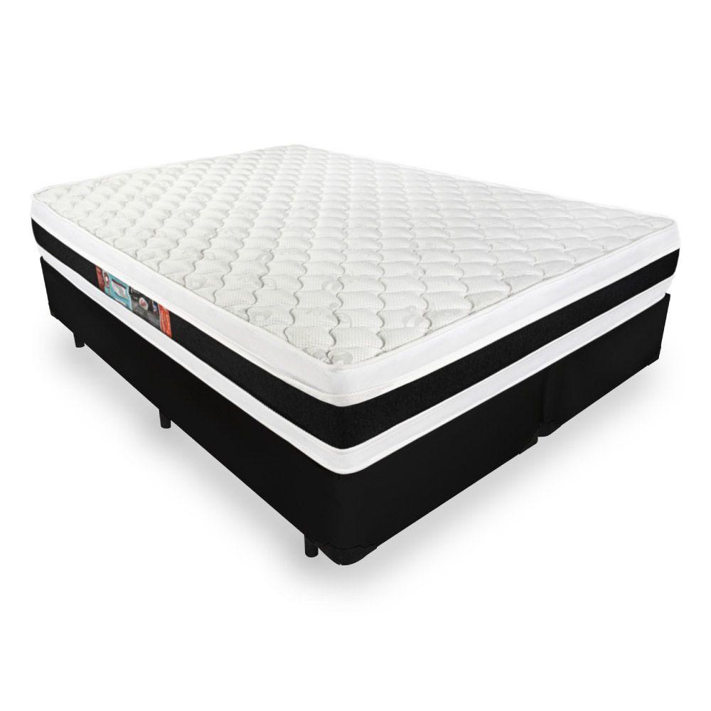 Cama Box Com Colchão De Espuma D45 Castor Black White Double Face Super King 193cm