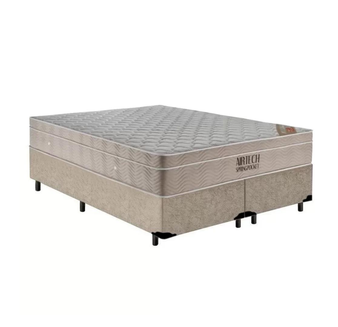Cama Box Com Colchão De Molas Ensacadas Ortobom Airtech Queen 158cm
