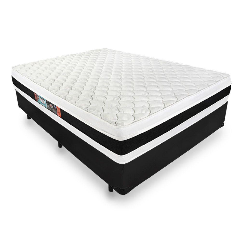 Cama Box Com Colchão De Espuma D45 Castor Black White Double Face Casal 138cm