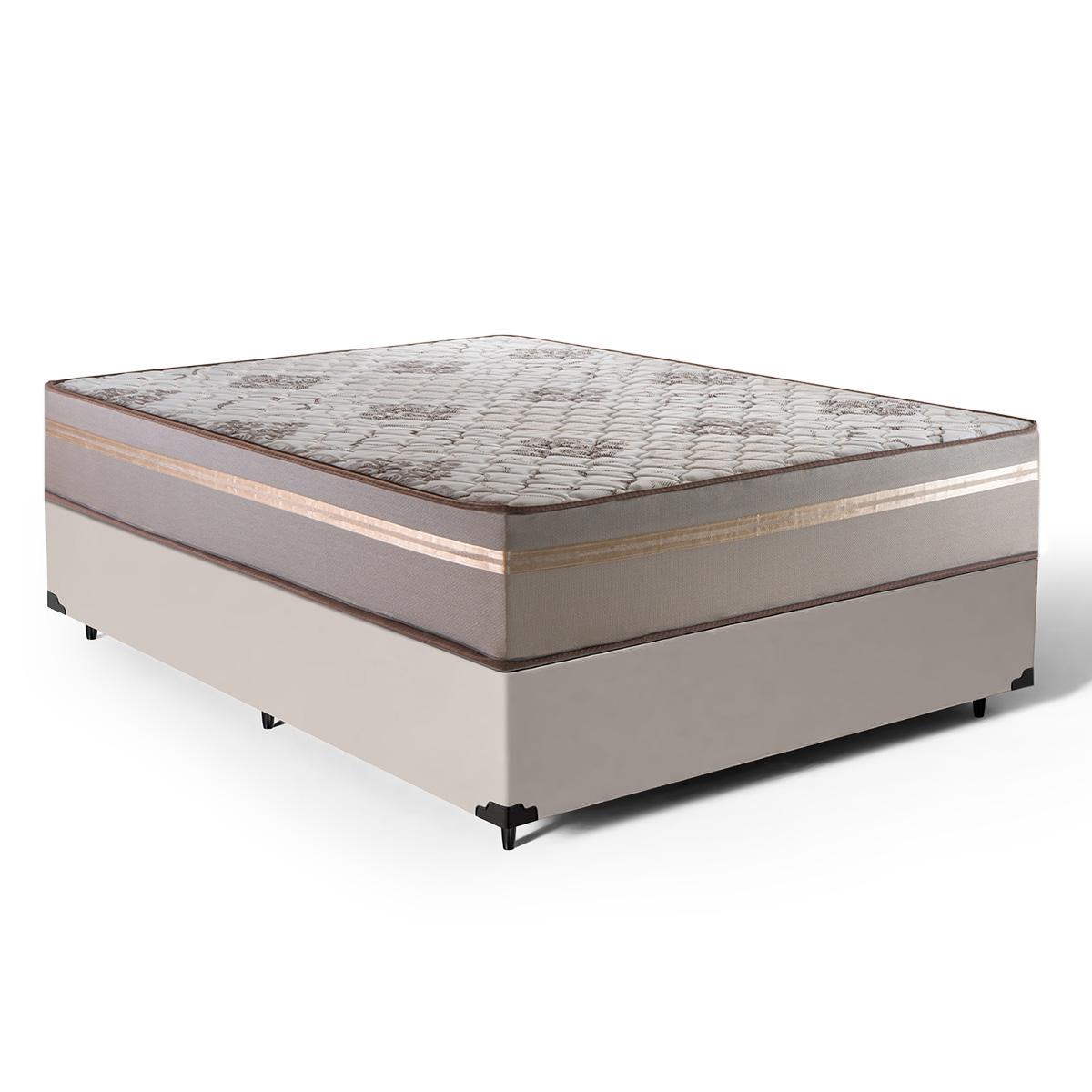 Cama Box Com Colchão De Espuma D33 Millenium One Face + 2 Trav Casal 138cm