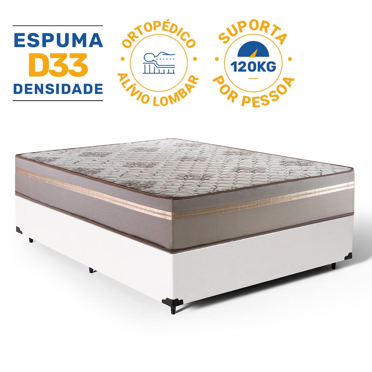 Cama Box Com Colchão De Espuma D33 Millenium One Face Casal 138cm