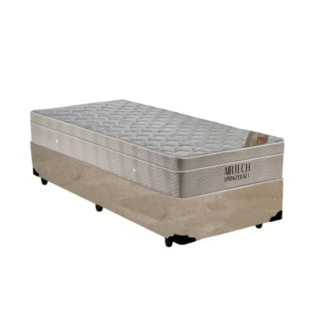 Cama Box Com Colchão De Molas Ensacadas Ortobom Airtech Solteiro 88cm