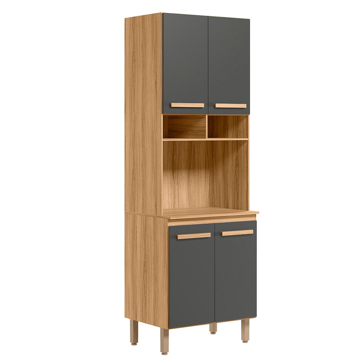 Paneleiro Duplo Intenza Com 4 Portas Freijo/Chumbo