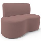 Sofá 2 Lugares Orgânico Para Sala De Estar Living Larissa L02 Suede Rosê - Lyam Decor