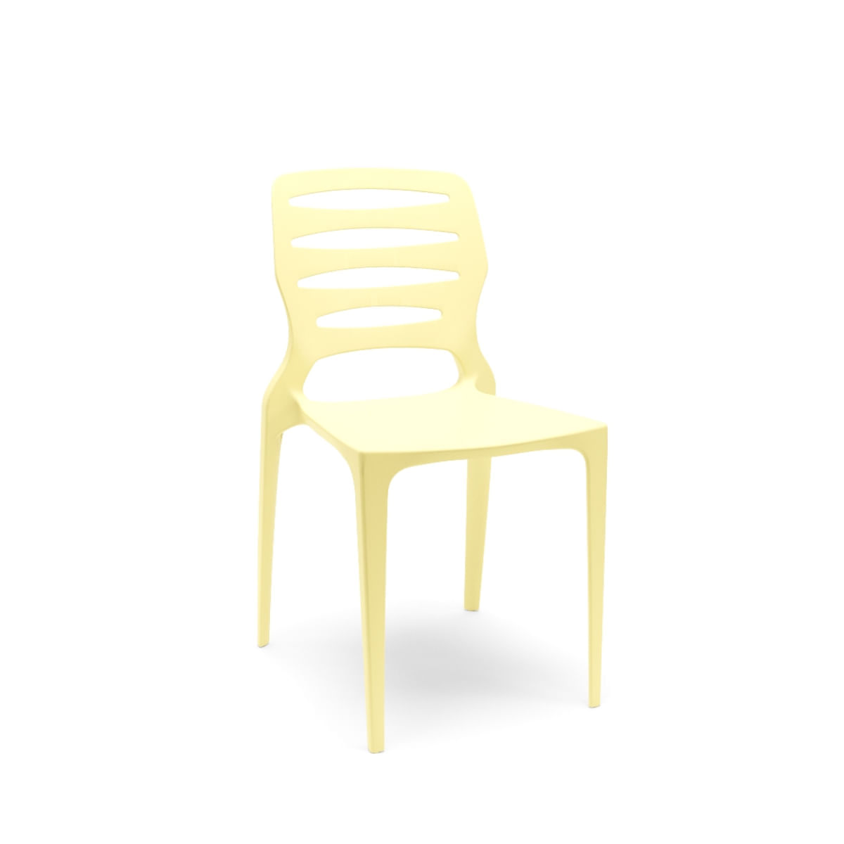 Cadeira Ville Amarelo Primavera Empilhável Em Polipropileno Plaxmetal Plaxmetal