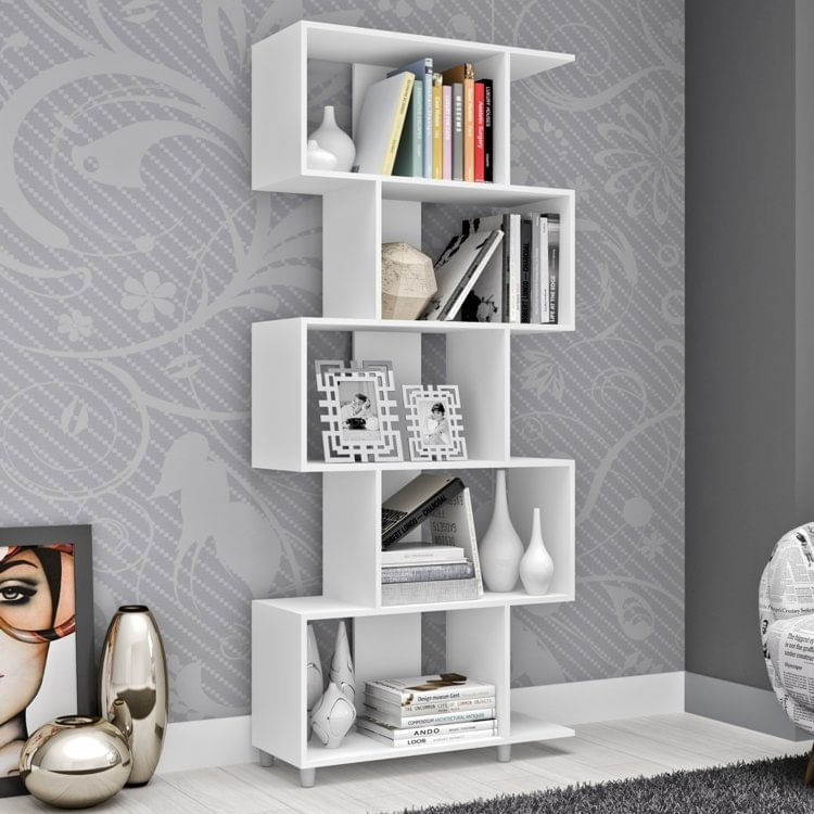 Estante para Livros com Nichos ESM209 MovelBento Branco