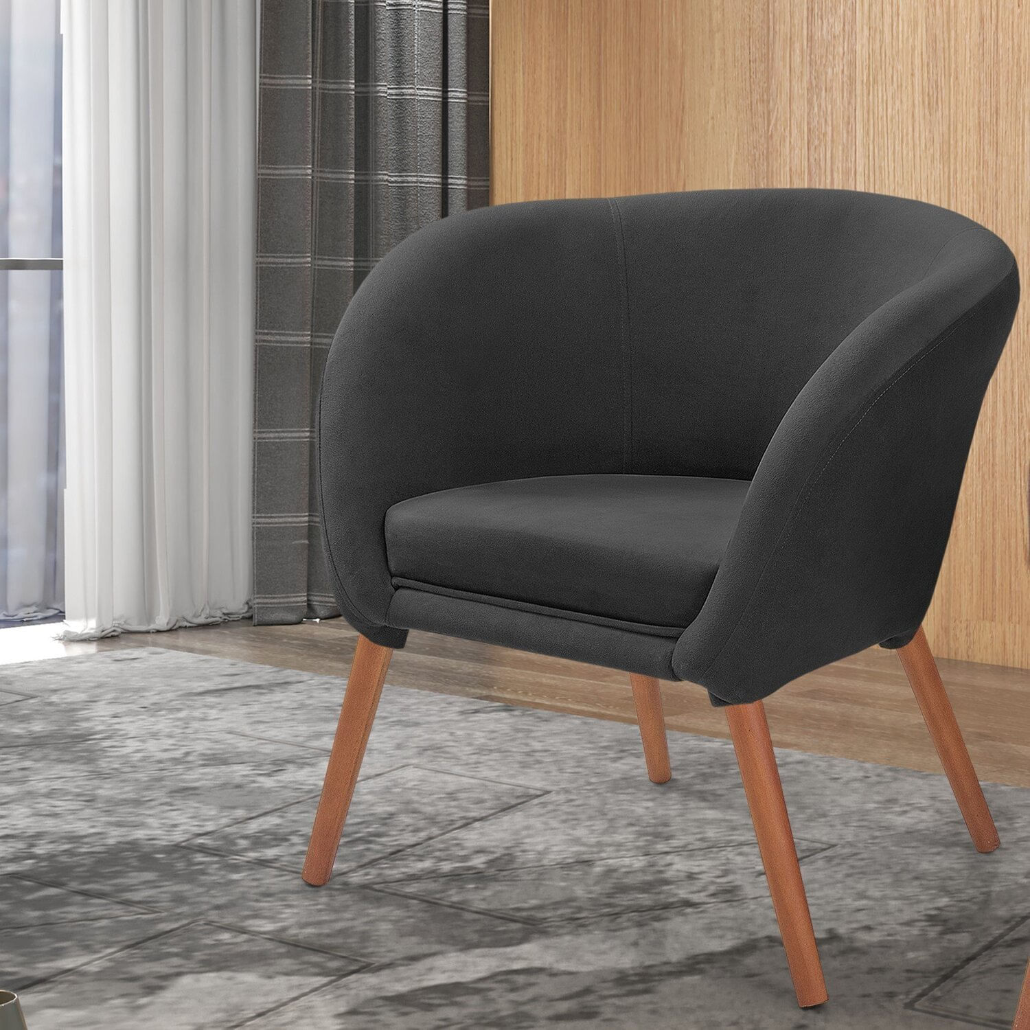 Poltrona Para Sala De Estar Afrodite Preto