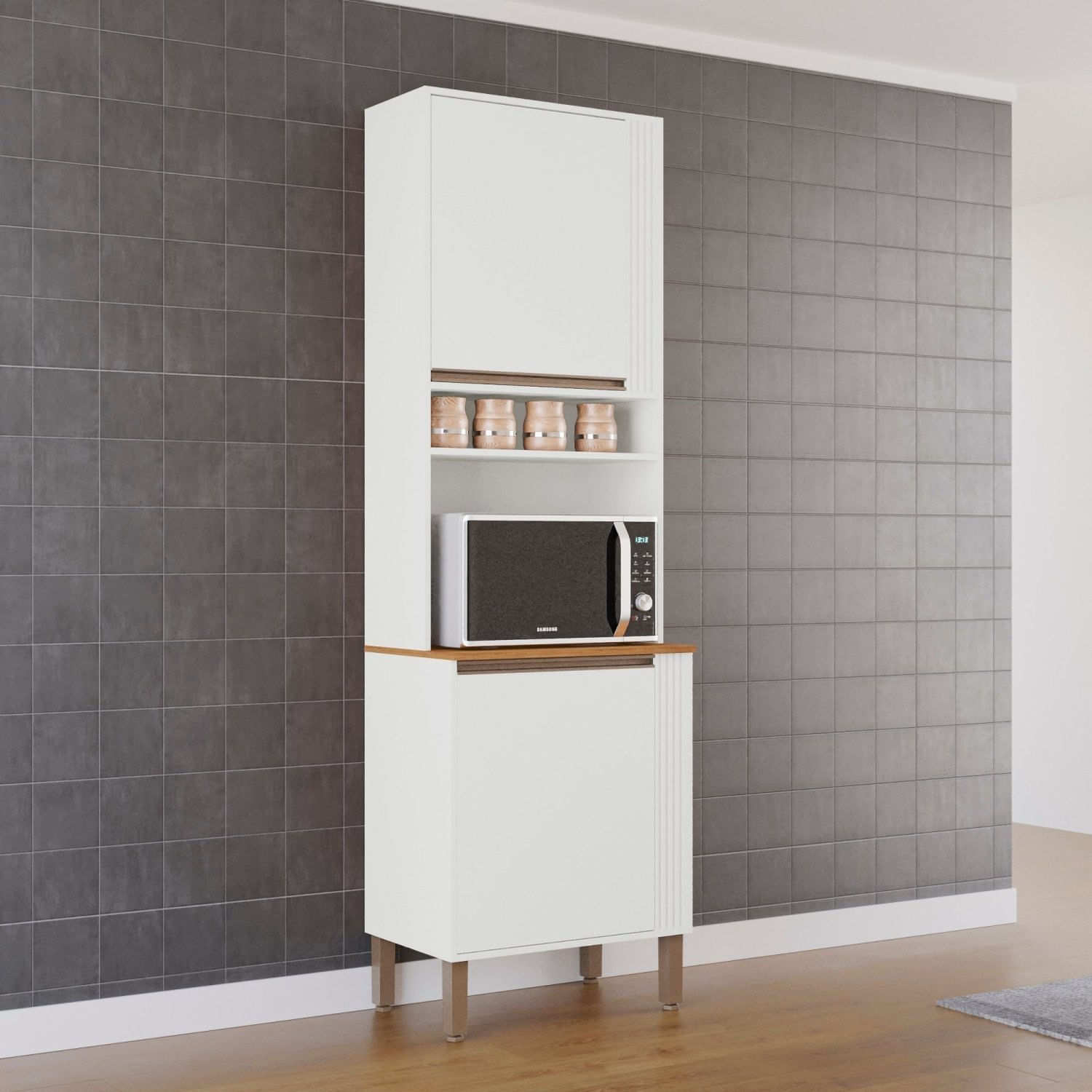 Armário Paneleiro Torre Quente Pérola Branco