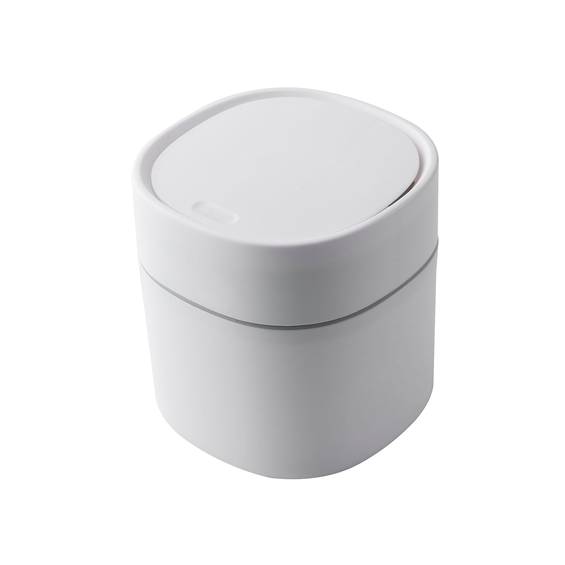 Lata De Lixo Nordic Mini Desktop Com Tampa De Plástico Branco De 185g