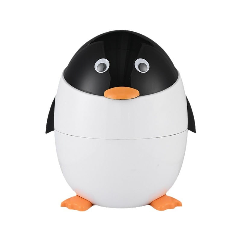 Lata De Lixo Cute Penguin Desktop Mini Plastic 400g