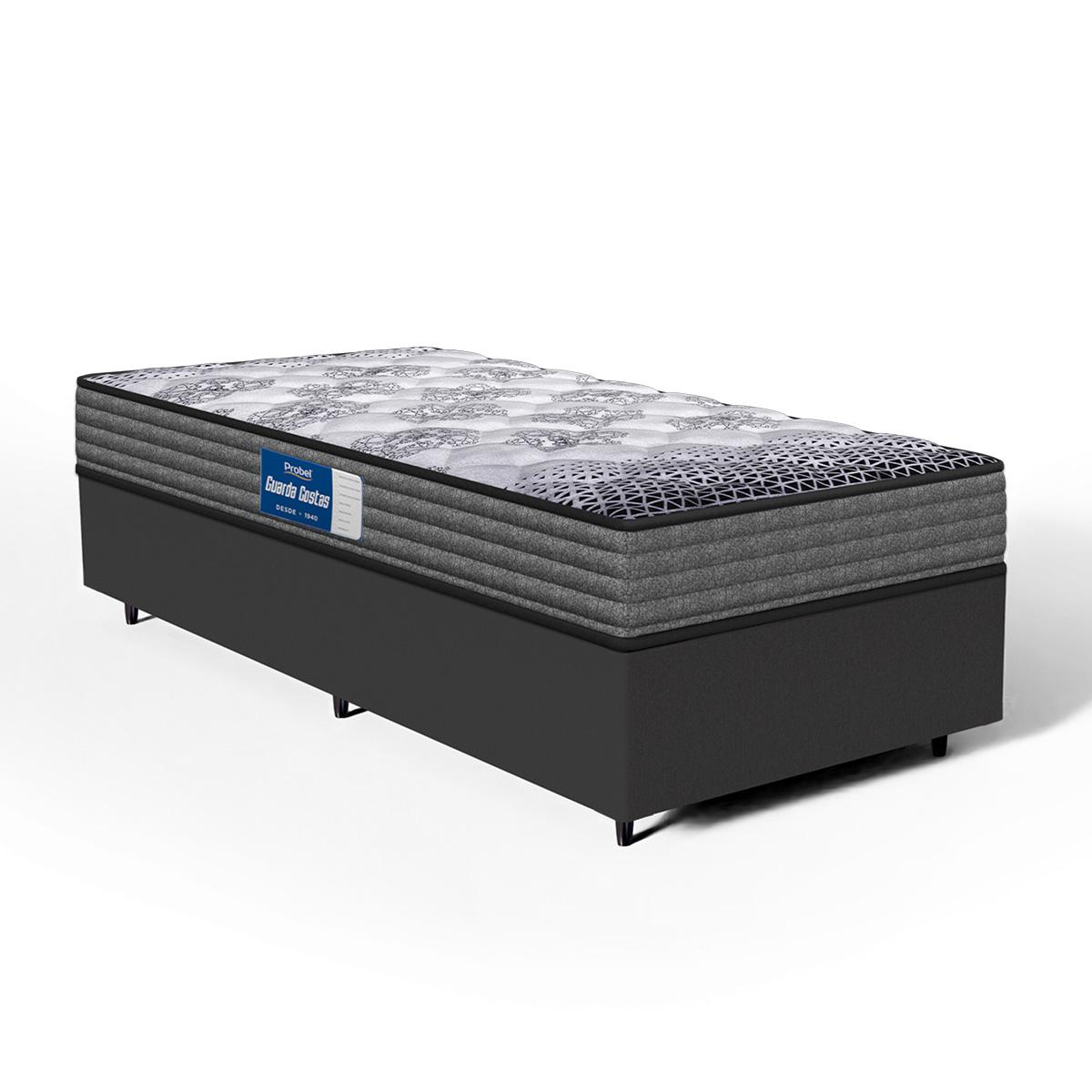 Cama Box Com Colchão De Espuma D60 Double Face Guarda Costas Comfort Force Probel Solteiro 88cm