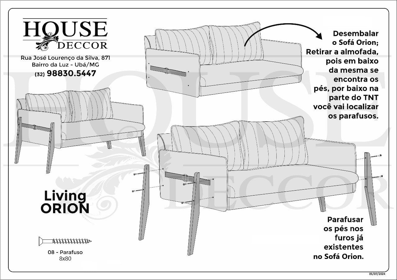 Sofá 2 Lugares Living Orion Design Ergonômico Azul Marinho - Carrefour