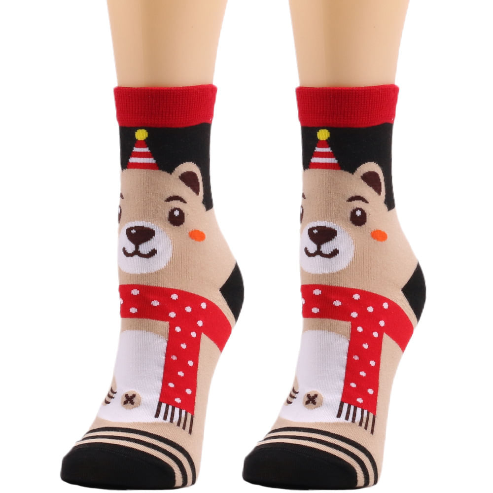 Crew Socks Cute Bear, Design De Desenho Animado Para Mulheres E Homens