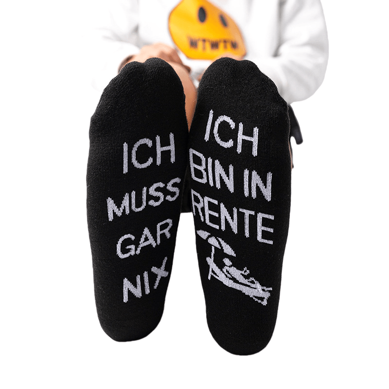 Meias Redondas, Mistura Engraçada De Algodão Com Letras Alemãs Para Adultos