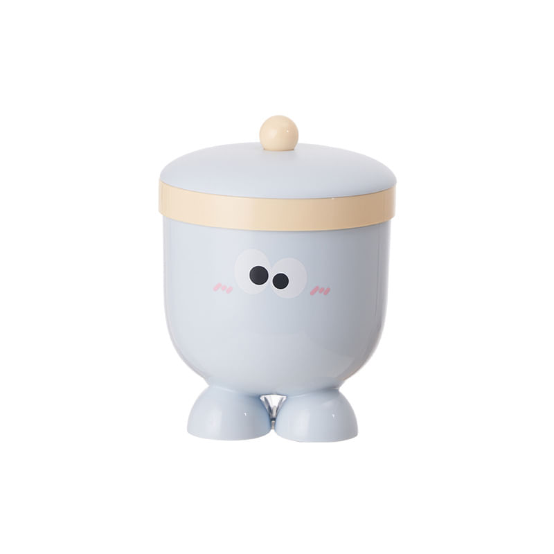 Lata De Lixo Creative Cartoon Desktop Bin Com Tampa Azul