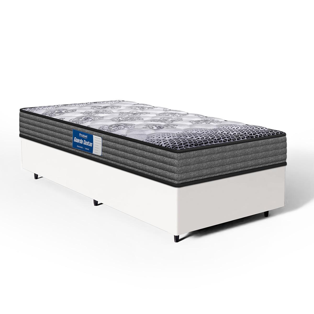 Cama Box Com Colchão De Espuma D60 Double Face Guarda Costas Comfort Force Probel Solteiro 88cm