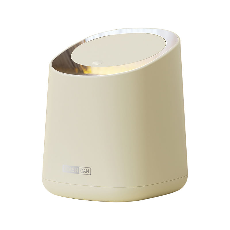 Lata De Lixo Tipo Prensa Desktop Compact Cream White B
