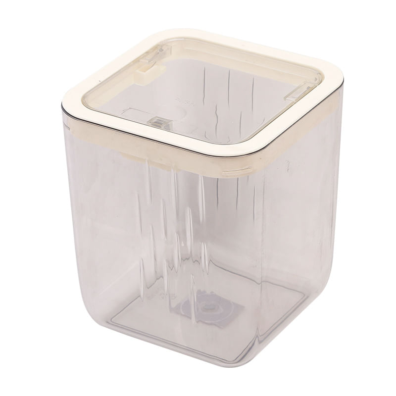 Mini Desktop Bin Lixeira De Plástico Transparente Com Tampa