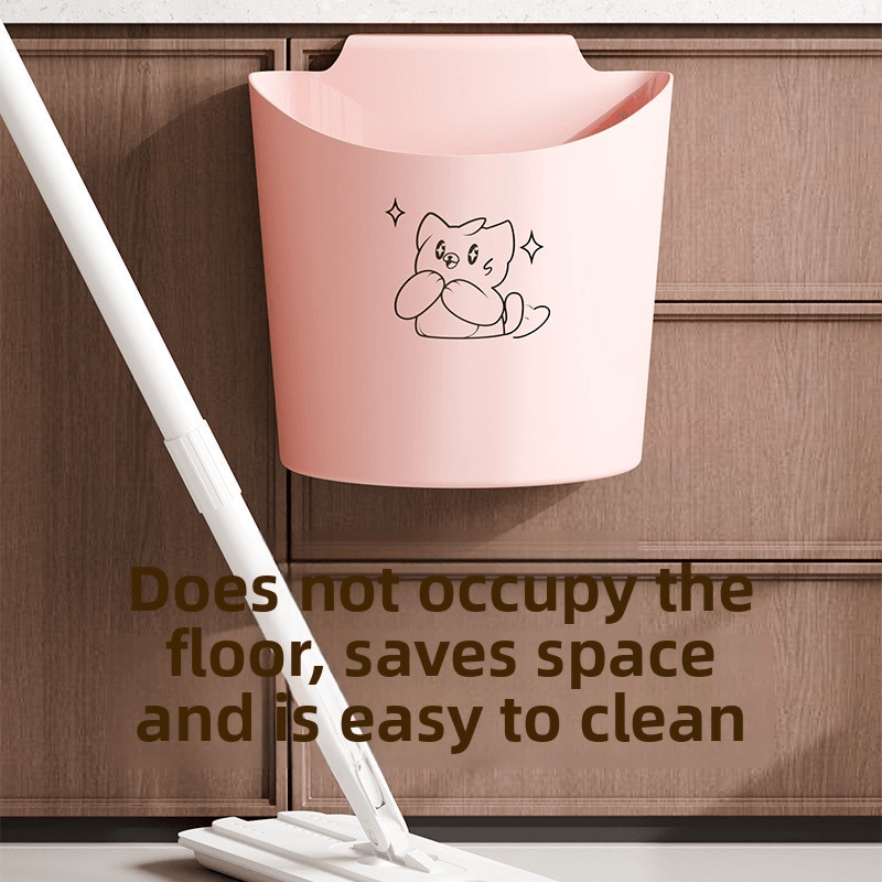 Lata De Lixo Desktop Cute Cat Design Plástico Rosa 20x23cm