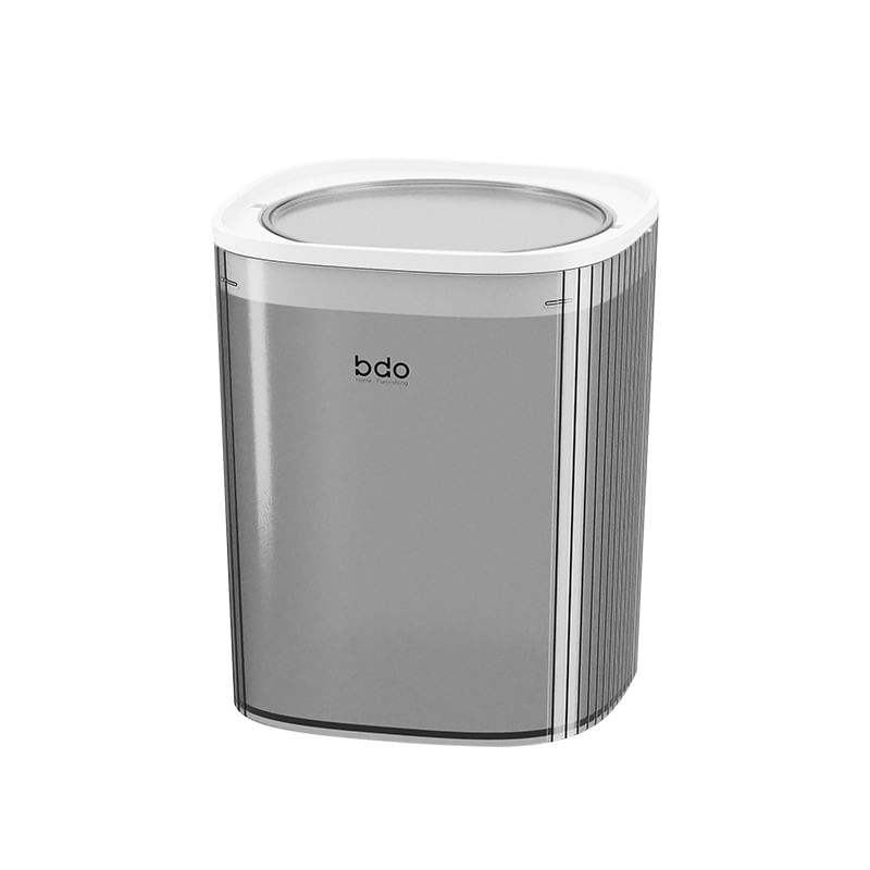Mini Desktop Bin Lata De Lixo De Plástico Cinza Transparente