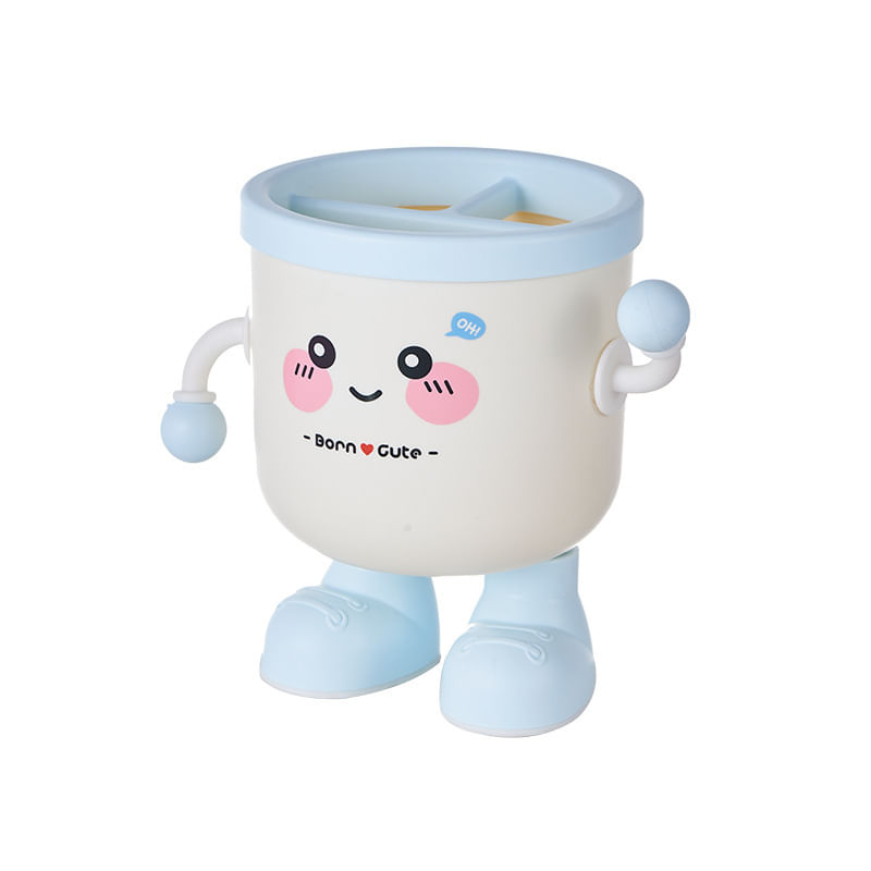 Mini Lixeira De Mesa De Plástico De Design Fofo Com Tampa De 200 Ml