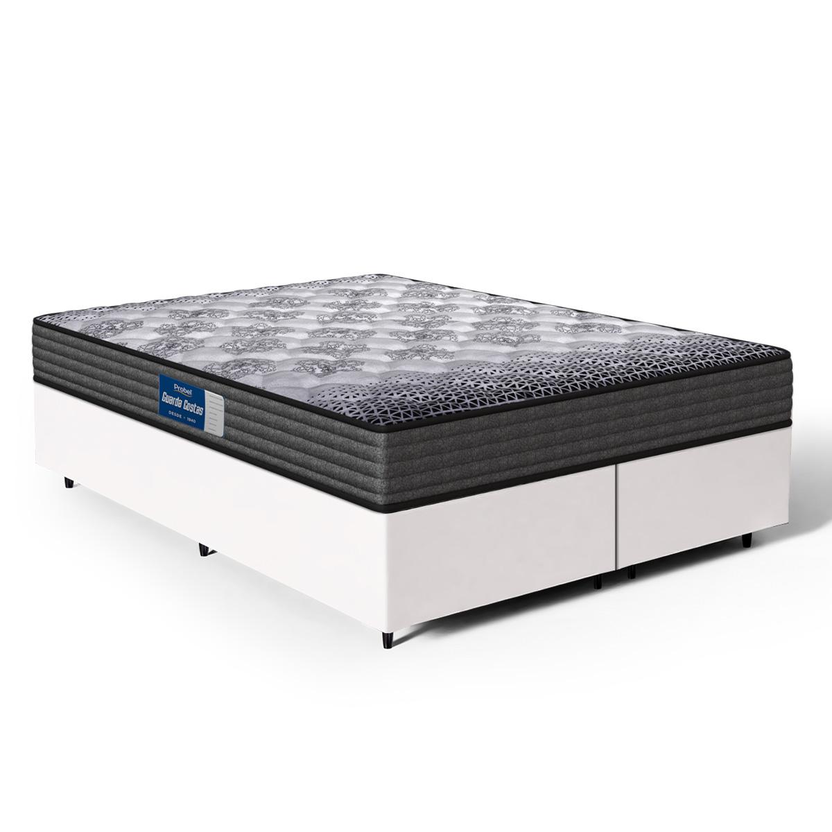 Cama Box Com Colchão De Espuma D60 Double Face Guarda Costas Comfort Force Probel Queen 158cm