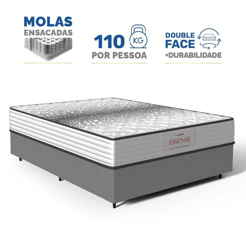 Cama Box Com Colchão De Molas Ensacadas Double Face Essence Probel Casal 138cm - imagem 2
