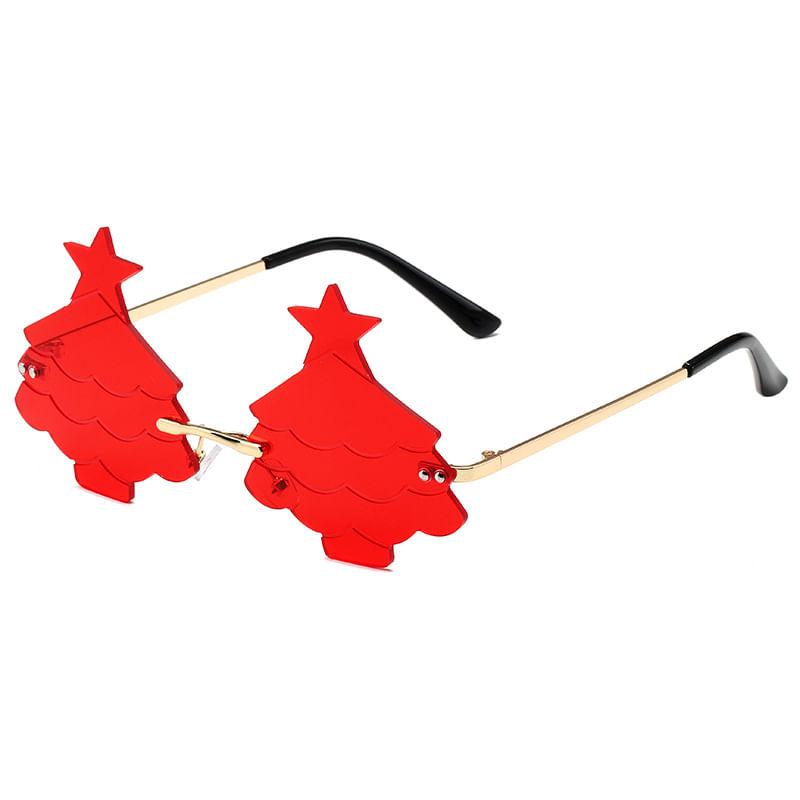 Óculos Red Christmas Tree Novelty Party Eyewear