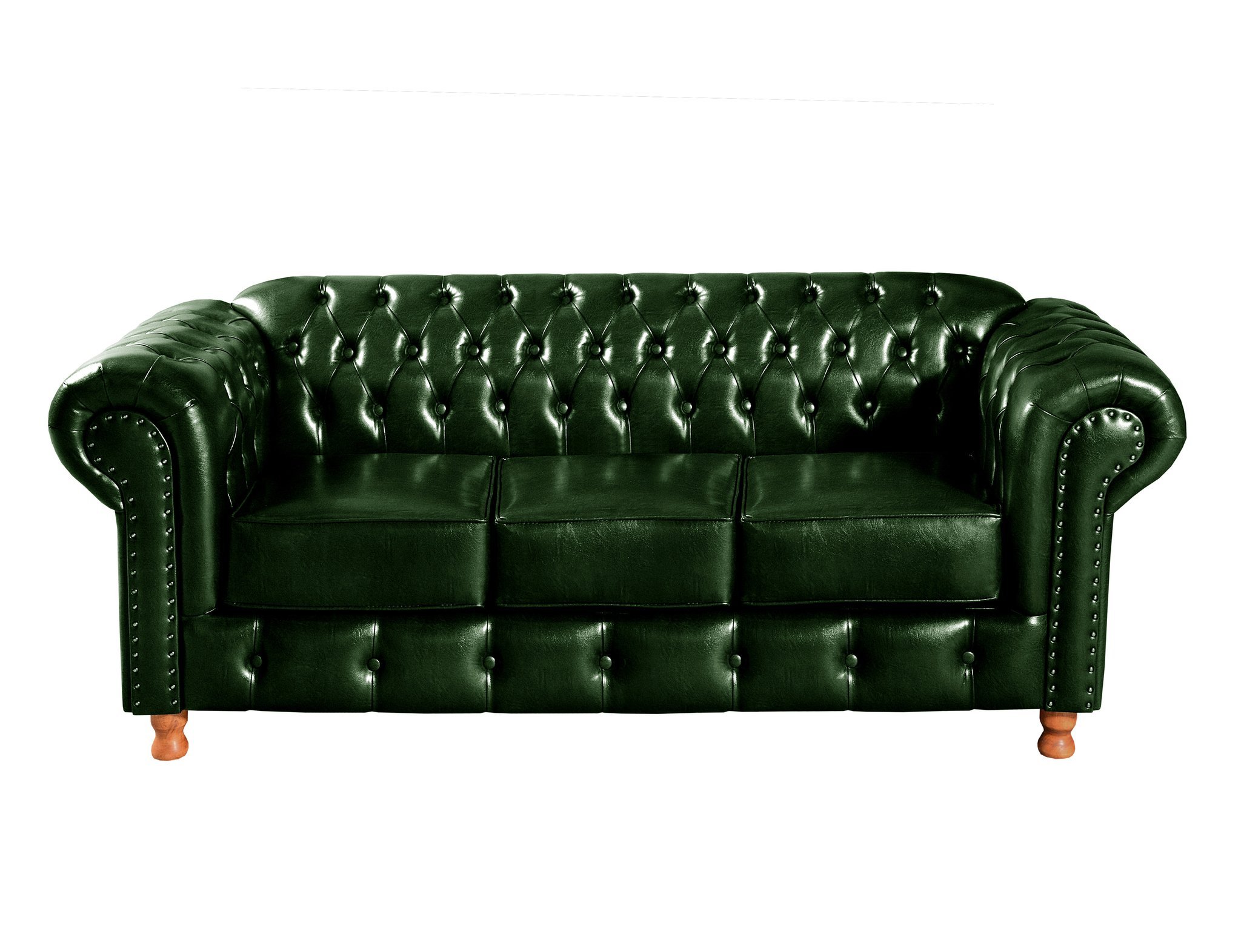 Sofá Chesterfield Luís Xv 3 Lugares Retrô Decoração Verde