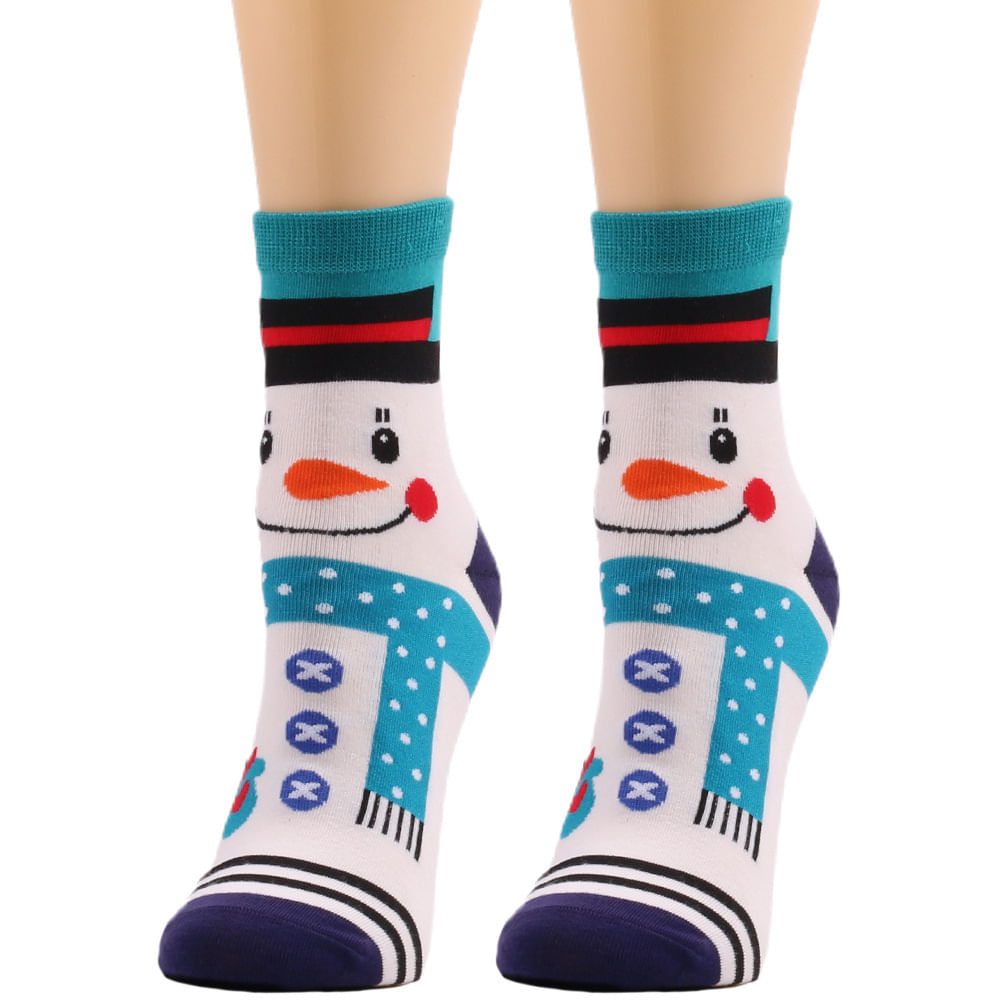 Crew Socks Cute Snowman Christmas Winter Wear, Azul